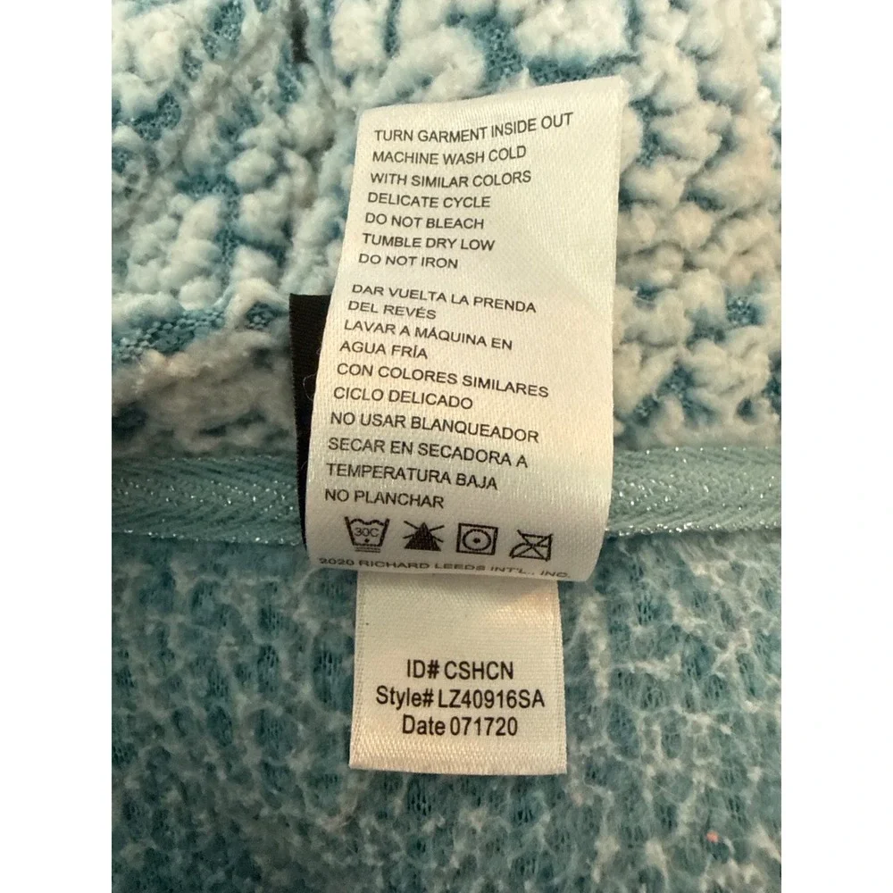Disney Stitch More Snacks Blue Sherpa Faux Fur Sleepwear Top Size M 8-10 - Picture 8 of 8